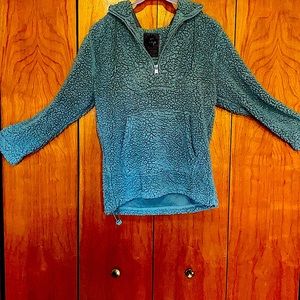 Sherpa pull over half zip Gray/blue sweater SM